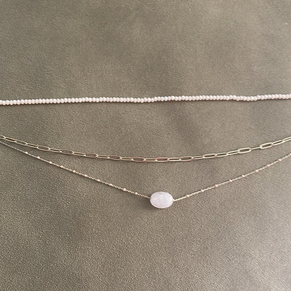 3 strand layered gold necklace - Picture 2 of 4